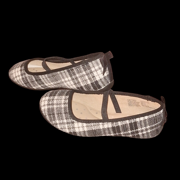 Girls size 11 plaid ballet flats dress shoes - Picture 2 of 6